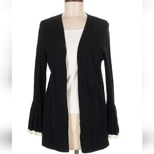 Charter Club Black Cardigan with Cream Accents